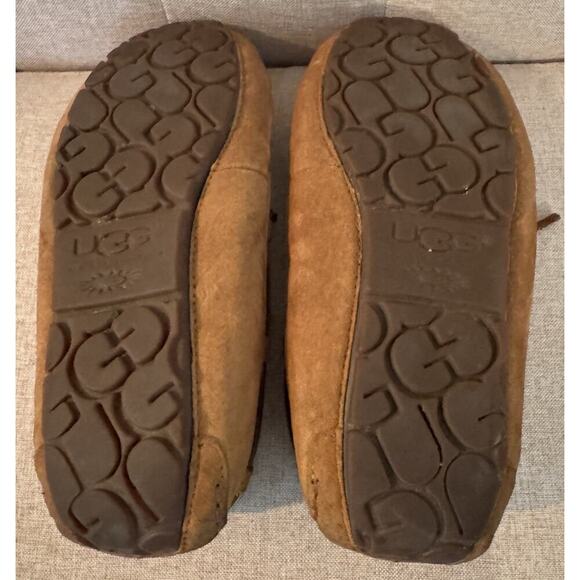 UGG Dakota Chestnut Suede Fur Slippers Womens Size 7 - Picture 5 of 7